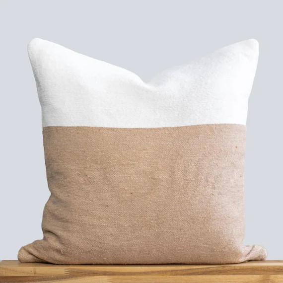 Santa Fe Moroccan Pillow Cover  Beige and White  Modern | Etsy | Etsy (US)