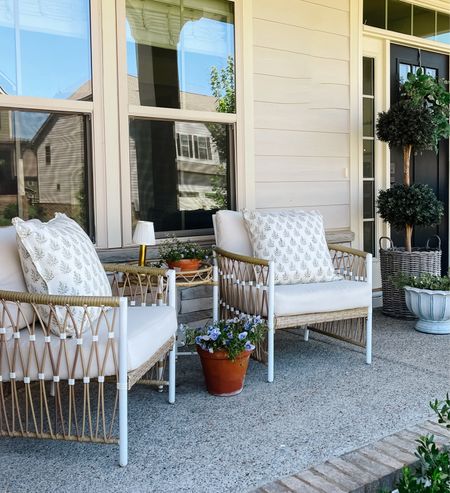 Front porch details - Serena and Lily dupe chairs - Walmart outdoor furniture - outdoor chairs 

#LTKSeasonal #LTKHome