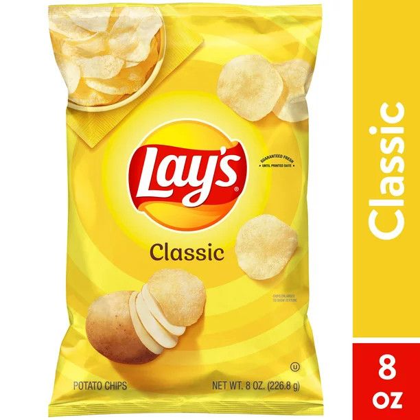 Lay's Classic Potato Chips, 8 oz Bag - Walmart.com | Walmart (US)