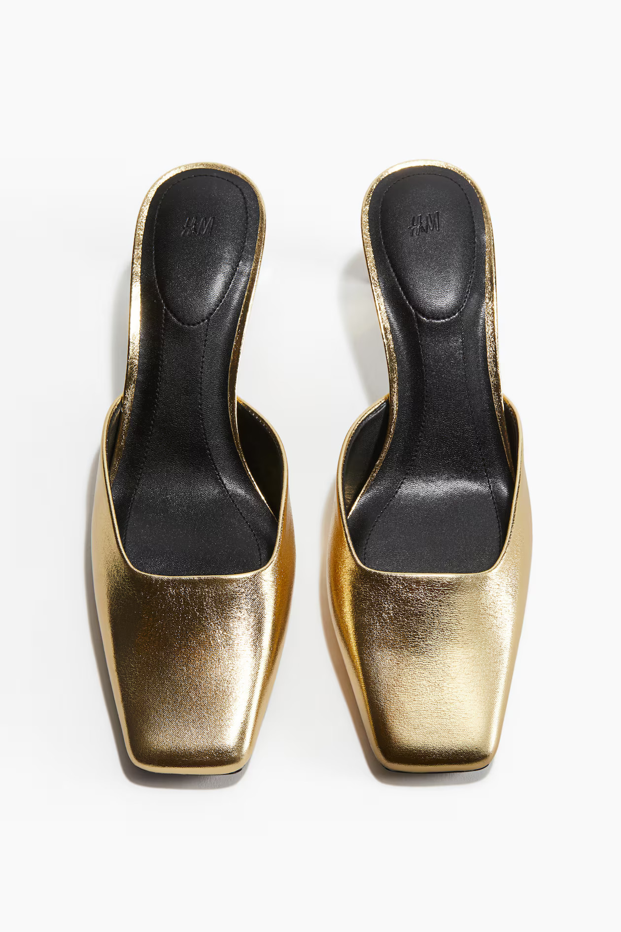 Square-toe mules - Gold-coloured - Ladies | H&M GB | H&M (UK, MY, IN, SG, PH, TW, HK)