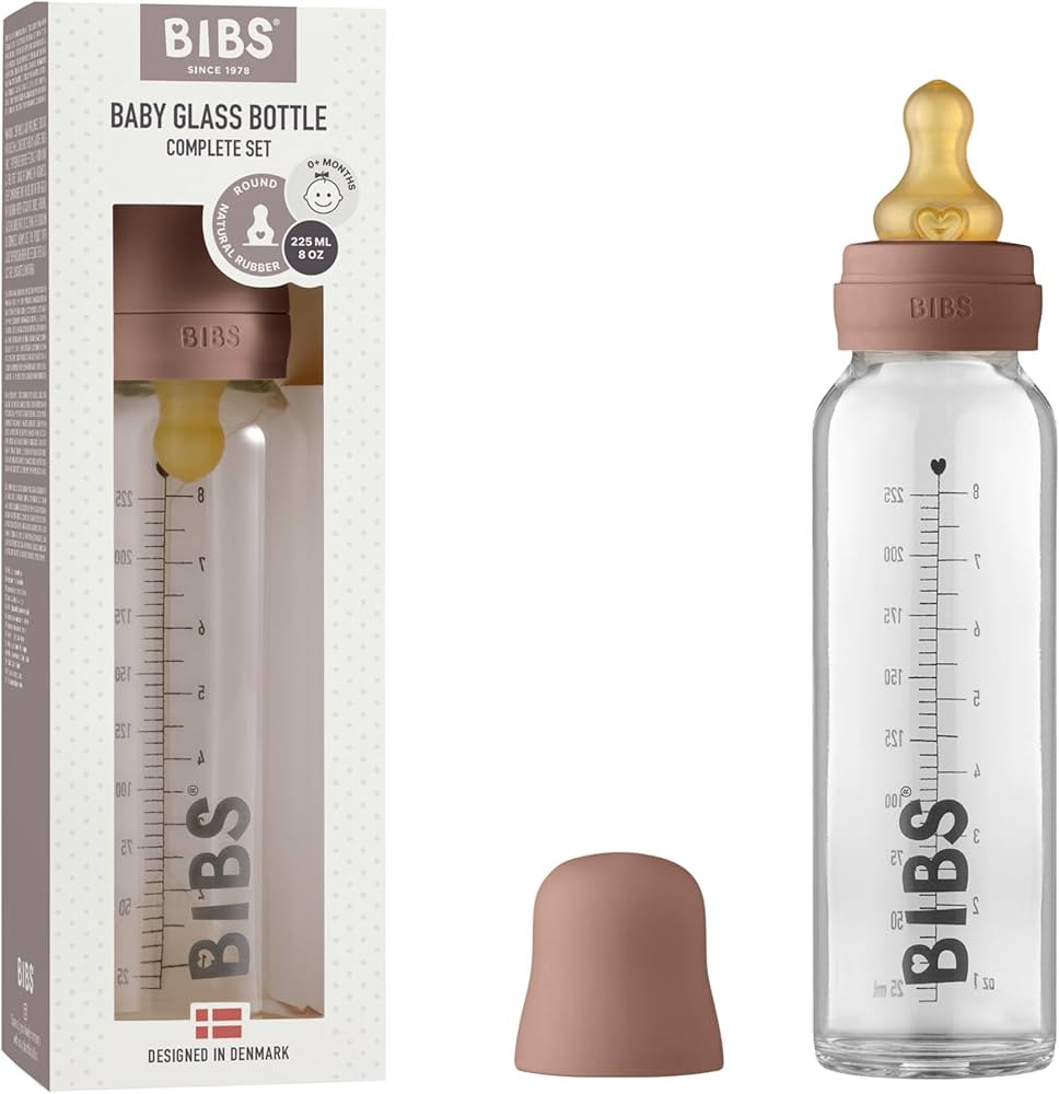 BIBS Baby Glass Bottle. Anti-Colic. Round Natural Rubber Latex Nipple. Supports Natural Breastfee... | Amazon (US)