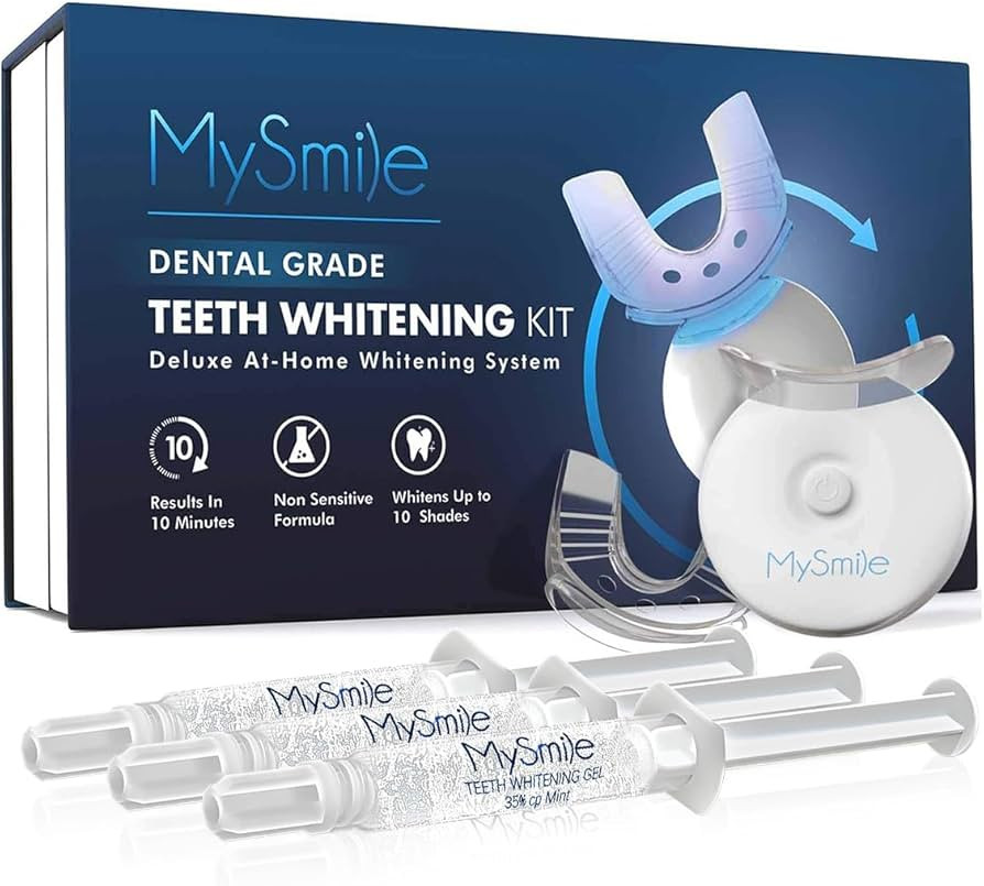MySmile Teeth Whitening Kit with LED Light, 10 Min Fast Teeth Whitener with 3 x 35% Carbamide Per... | Amazon (US)