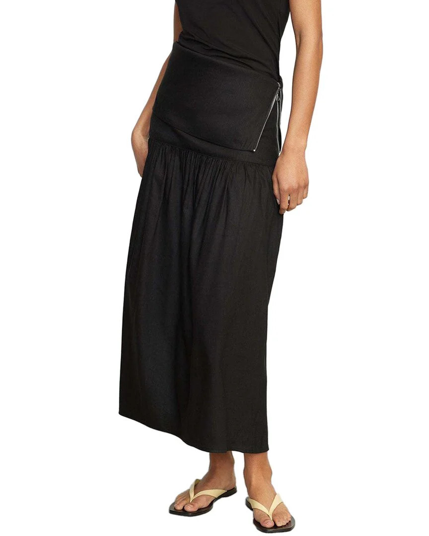 Modern Citizen Mako Linen Foldover Zip-Waist Skirt | Shop Simon