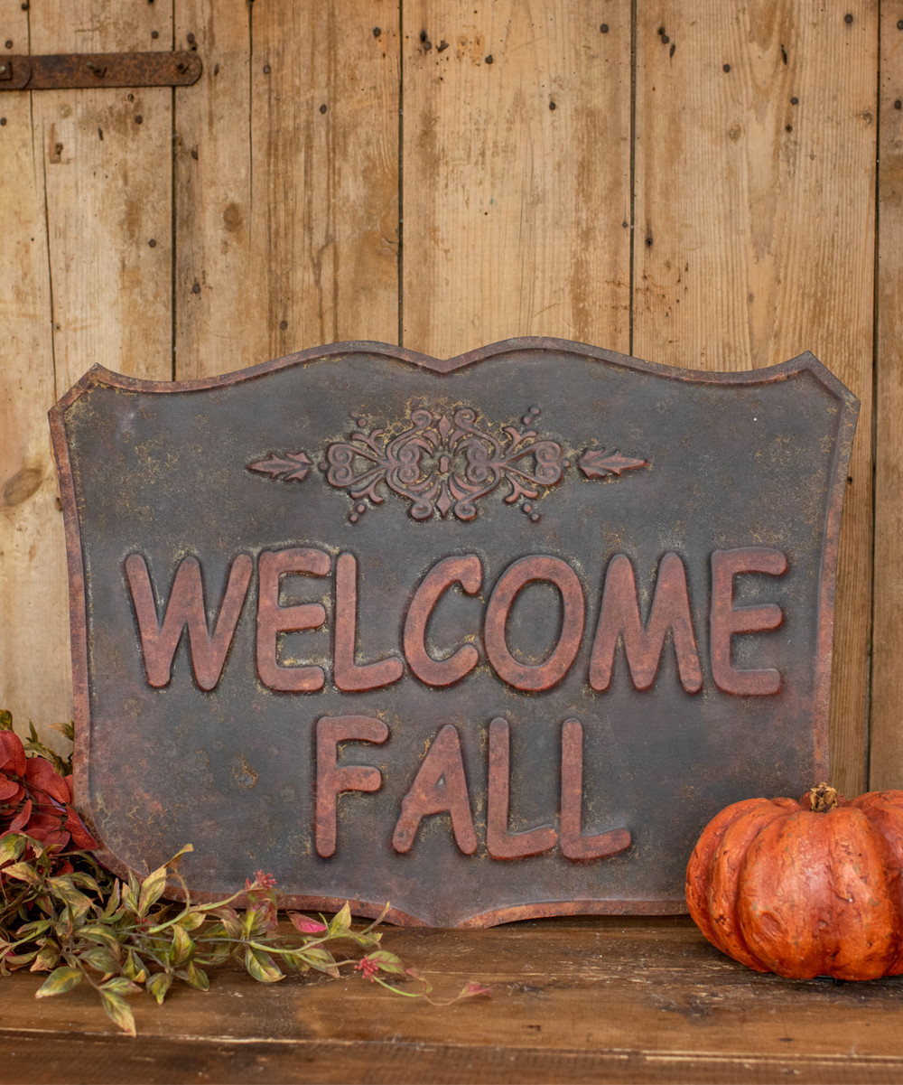 Ragon House Wall Art - Brown & Orange 'Welcome Fall' Crest Leaning Porch Sign | Zulily