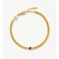 February Birthstone Chain Bracelet | 18ct Gold Plated Vermeil/Amethyst | Missoma UK