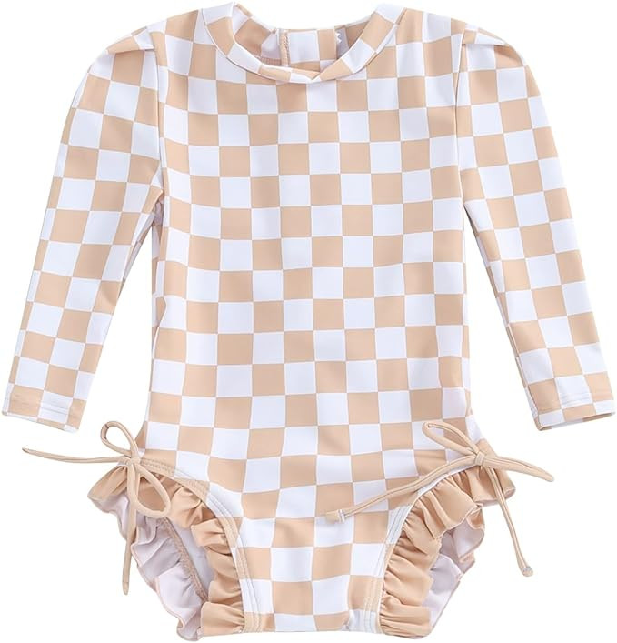 MAYUMMPY Toddler Baby Girls Bikini Beach Swimwear Zipper Swimsuit UPF 50+ Rash Guard One Piece Lo... | Amazon (US)