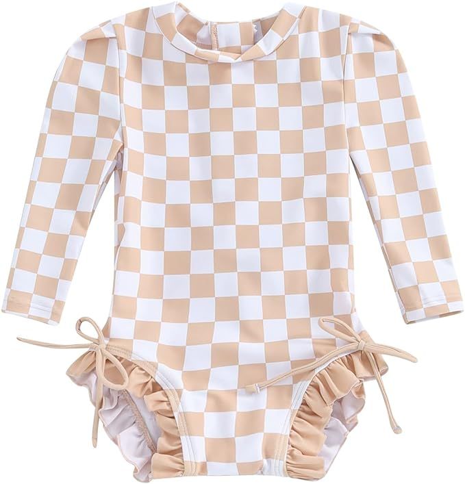 MAYUMMPY Toddler Baby Girls Bikini Beach Swimwear Zipper Swimsuit UPF 50+ Rash Guard One Piece Lo... | Amazon (US)