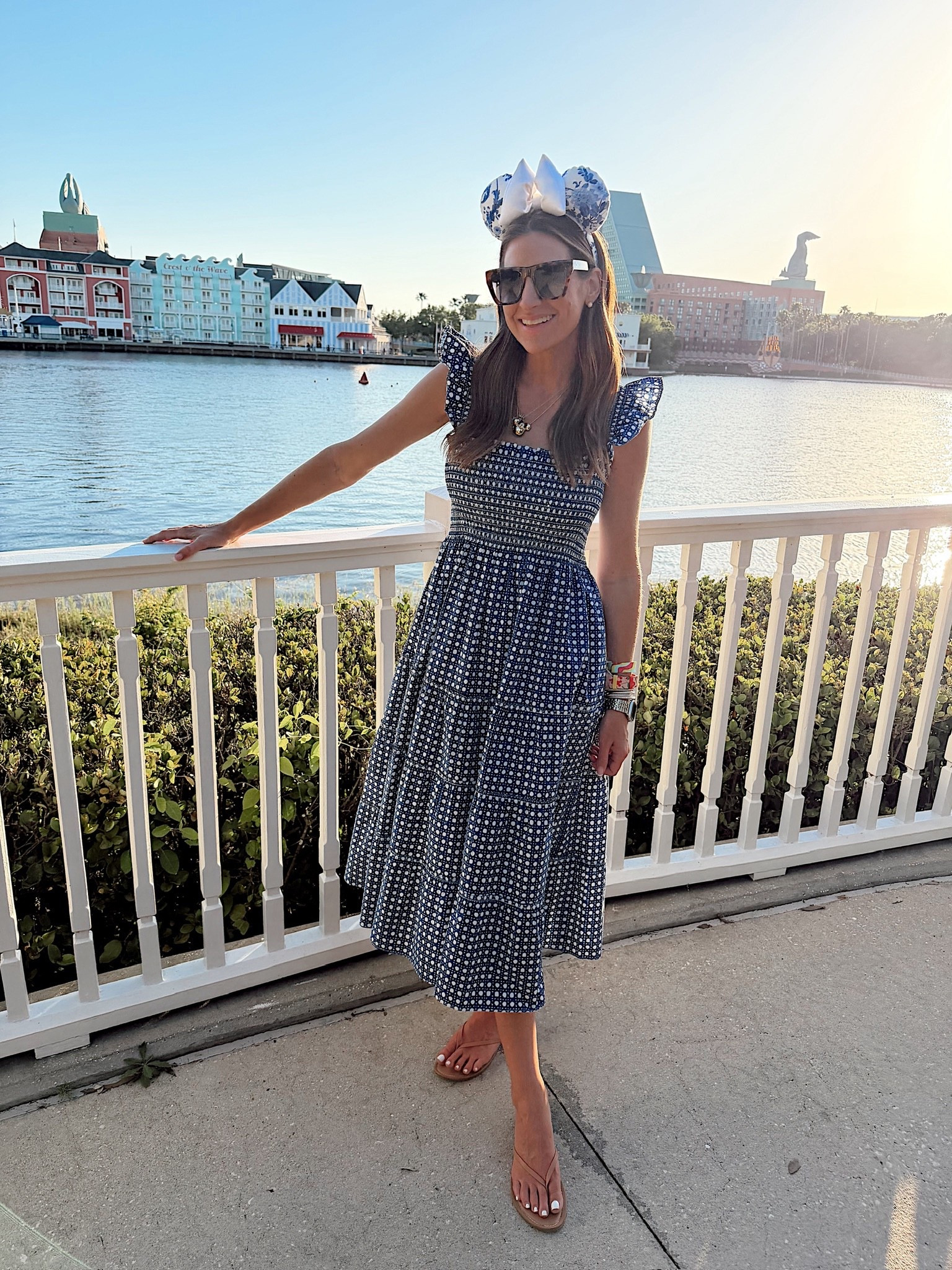 Disney resort ootd! I’m in a small Ellie nap dress, ears by Eden, sandals and accessories - fits tts. 

#LTKTravel #LTKSeasonal #LTKootd