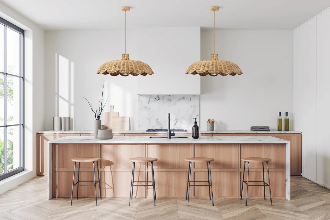 Aurelia Rattan Pandent Light  Bamboo Pendant Light Boho - Etsy | Etsy (US)