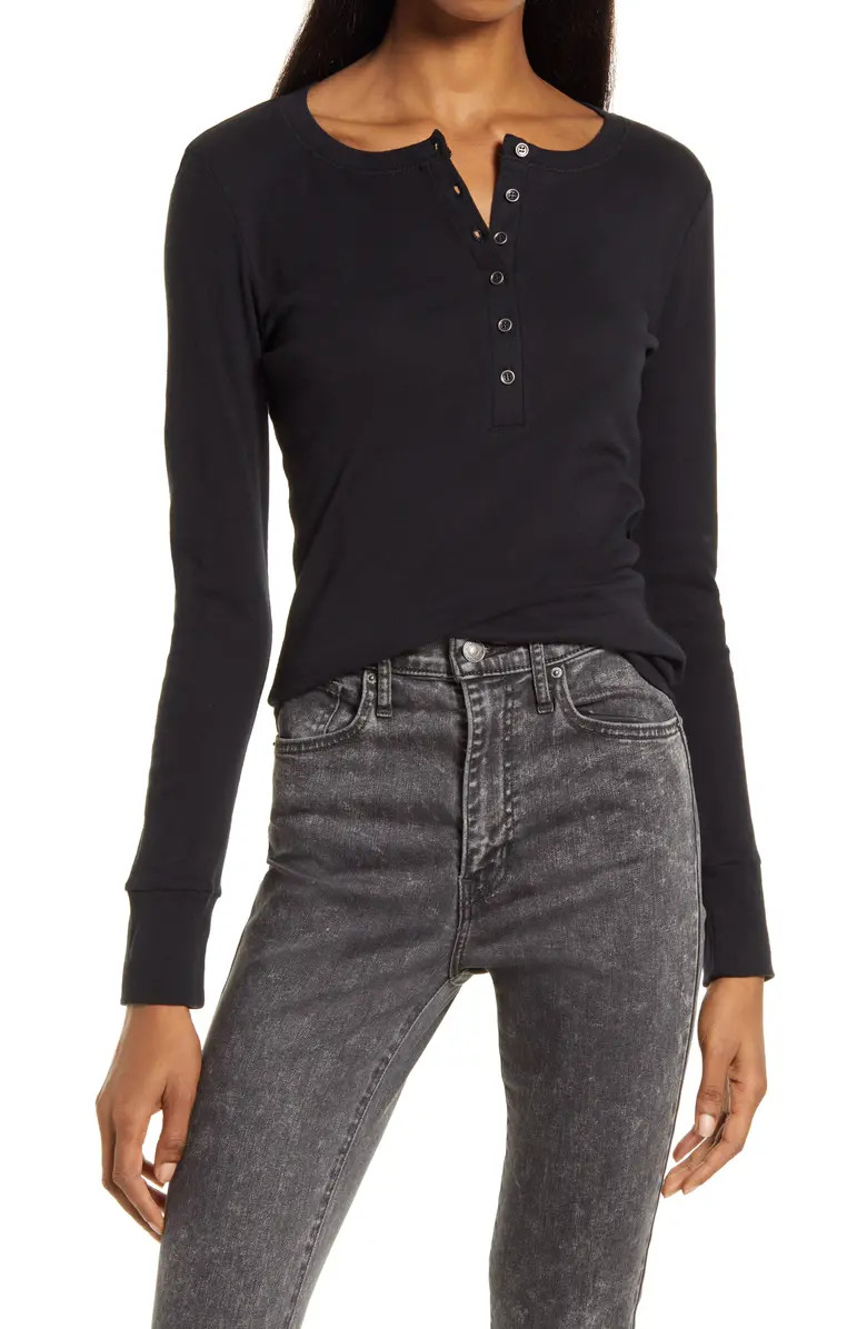 Treasure & Bond Rib Button Henley Top | Nordstrom | Nordstrom