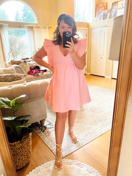 Red dress boutique, pink Russell sleeved mini dress with pockets. This dress is so comfortable!!! I am wearing a size large. Fits TTS. $64 great quality. 

#LTKunder100 #LTKstyletip #LTKSeasonal