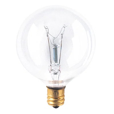 15 Watt, G16.5 Incandescent, Dimmable Light Bulb, Warm White (2700K) E12/Candelabra Base | Wayfair North America