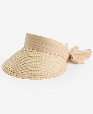 I.N.C. International Concept Tie Back Straw Visor, Macy's Exclusive - Macy's | Macy's