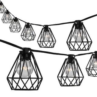 10-Light Indoor/Outdoor 10 ft. G40 Diamond Cage String Lights by JONATHAN Y - On Sale - Overstock... | Bed Bath & Beyond