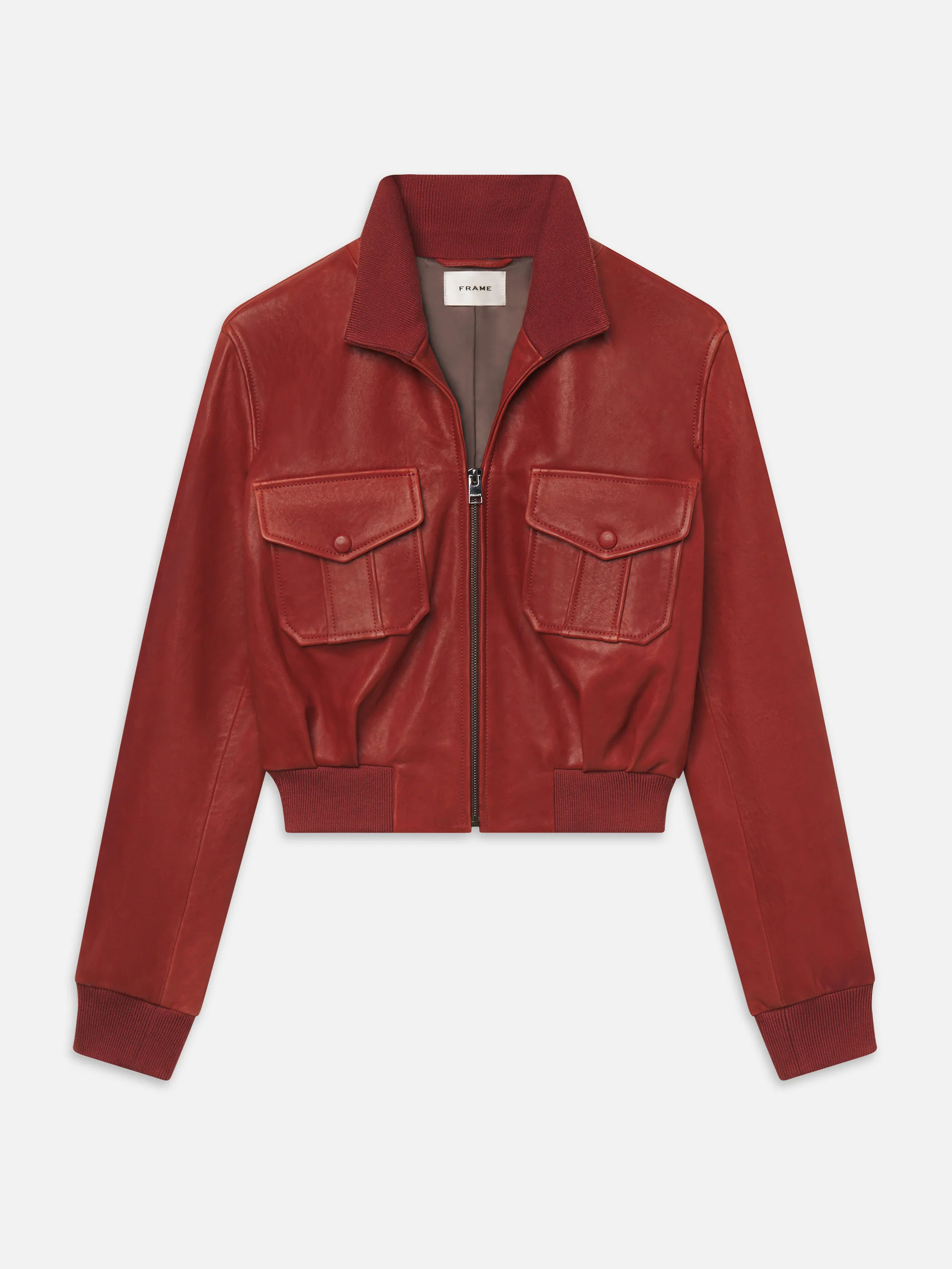 The Leather Ace Jacket -- Paprika | Frame Denim