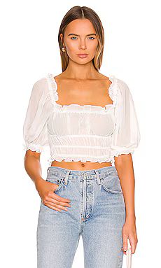 MORE TO COME Monique Puff Sleeve Top in White from Revolve.com | Revolve Clothing (Global)
