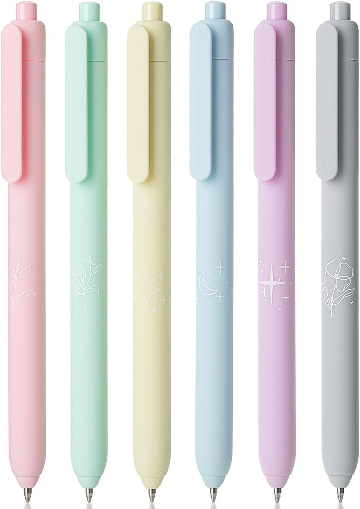 Mr. Pen- Retractable Gel Pens, 6 Pack, Color Ink Gel Pens Fine Point, Pastel Colors, 0.7mm | Amazon (US)