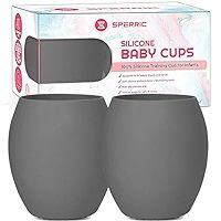 Silicone Baby Cup - Toddler Training Cup - Open Cup for Baby Led Weaning 2 Pack of No Spill Sippy... | Amazon (US)