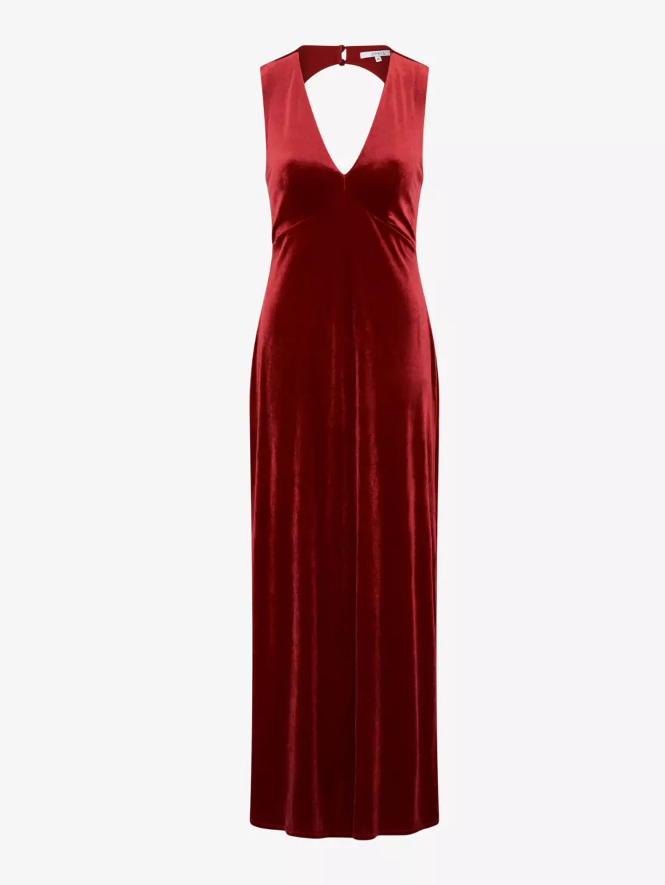 Nova tie-back velvet maxi dress | Selfridges