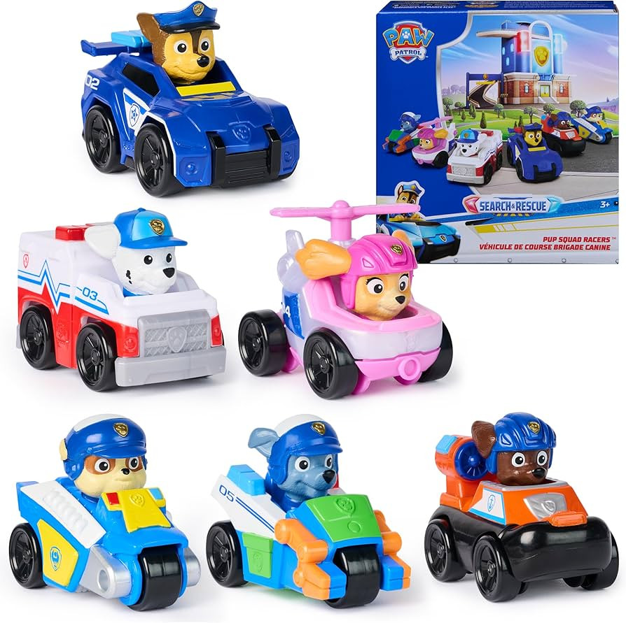 PAW Patrol Search & Rescue, Pup Squad Racers, 6-Pack of PAW Patrol Vehicles with Chase, Marshall,... | Amazon (US)