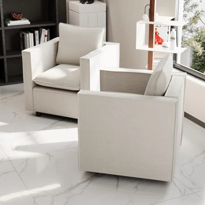 Beige Chair For Bedroom Decor - Soft And Comfortable, Linen, Foam Filler, Stylish Appearance Modern Home Breathable, Long-Term Comfort | Wayfair North America