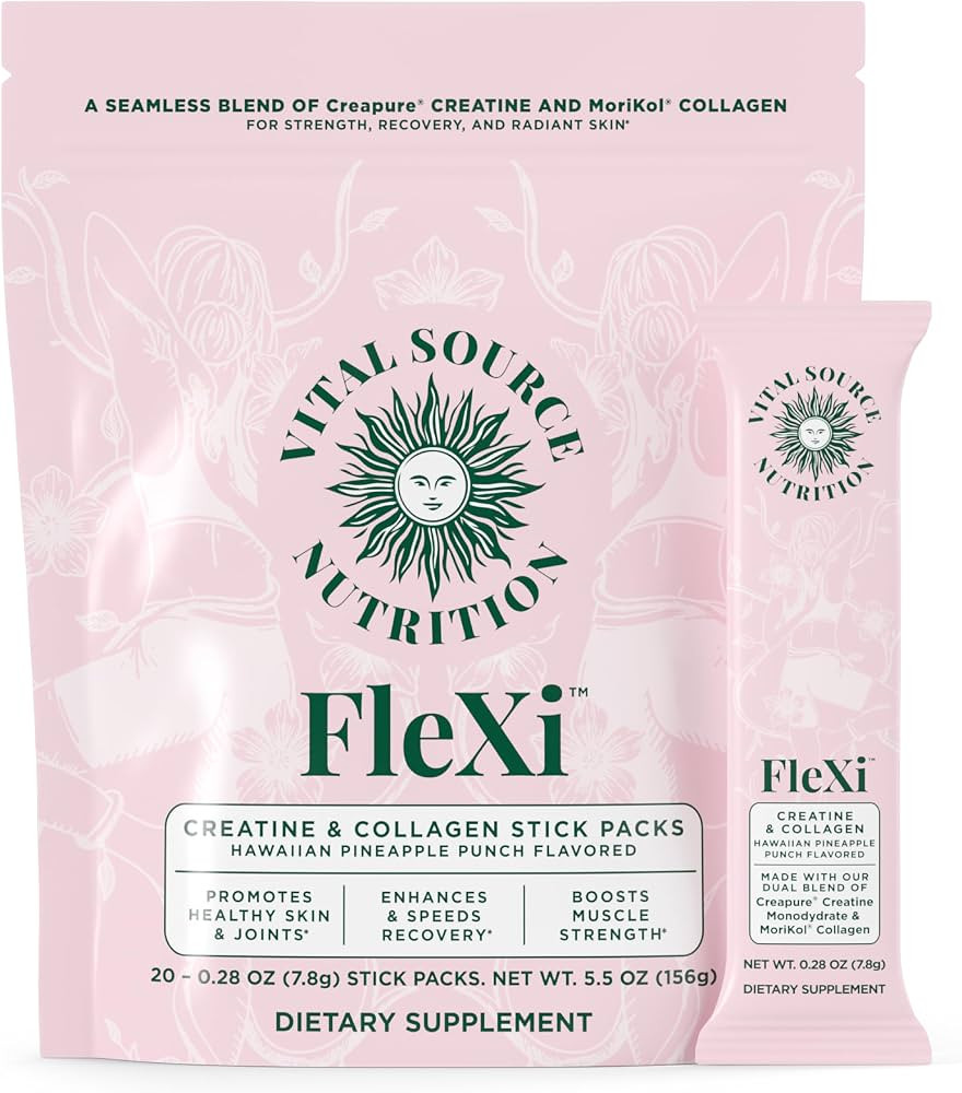 Vital Source Nutrition - FleXi - Creatine & Collagen Stick Packs - 5g Creapure Creatine Monohydra... | Amazon (US)