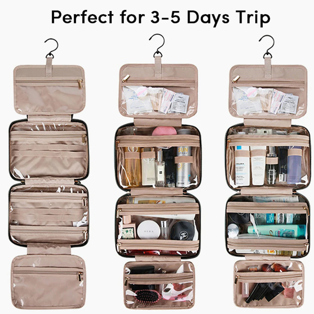 Bonchemin Pink The Space Saver Toiletry Bag | Bagsmart