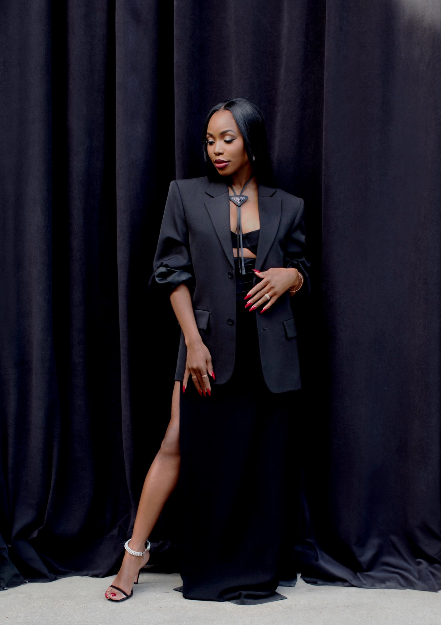 All black for my best friend’s black tie wedding. Amina Muaddi heels currently on sale. Monot skirt and Balenciaga blazer are sold out but linked similar options.

#LTKStyleTip