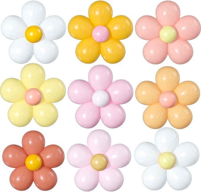 16 Set Daisy Flower Balloons DIY Kit,Boho Daisy Balloons Party Decorations for Birthday Baby Show... | Amazon (US)