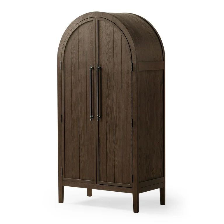 Maven Lane Selene Classical Wooden Cabinet in Antiqued Brown Finish | Walmart (US)