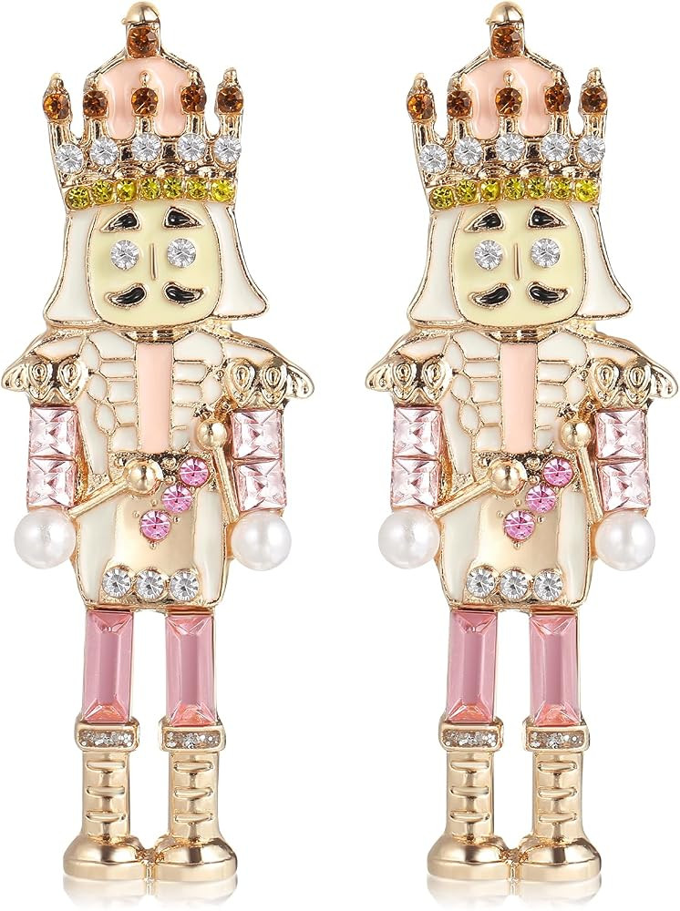 Christmas Earrings Nutcracker Stud Earring Christmas Pierced Earrings for Women Holiday Earring N... | Amazon (US)