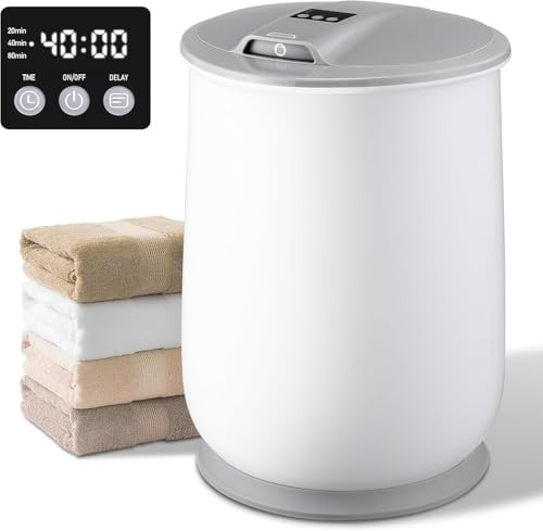 Towel Warmer - 25L Large Towel Warmers for Bathroom, Bucket Warmers with LED Display, Heat Timer 20/40/80 and Up to 24 Hour Delay Timer, Heater for oversized towels, bathrobes, and blankets, White | Amazon (US)