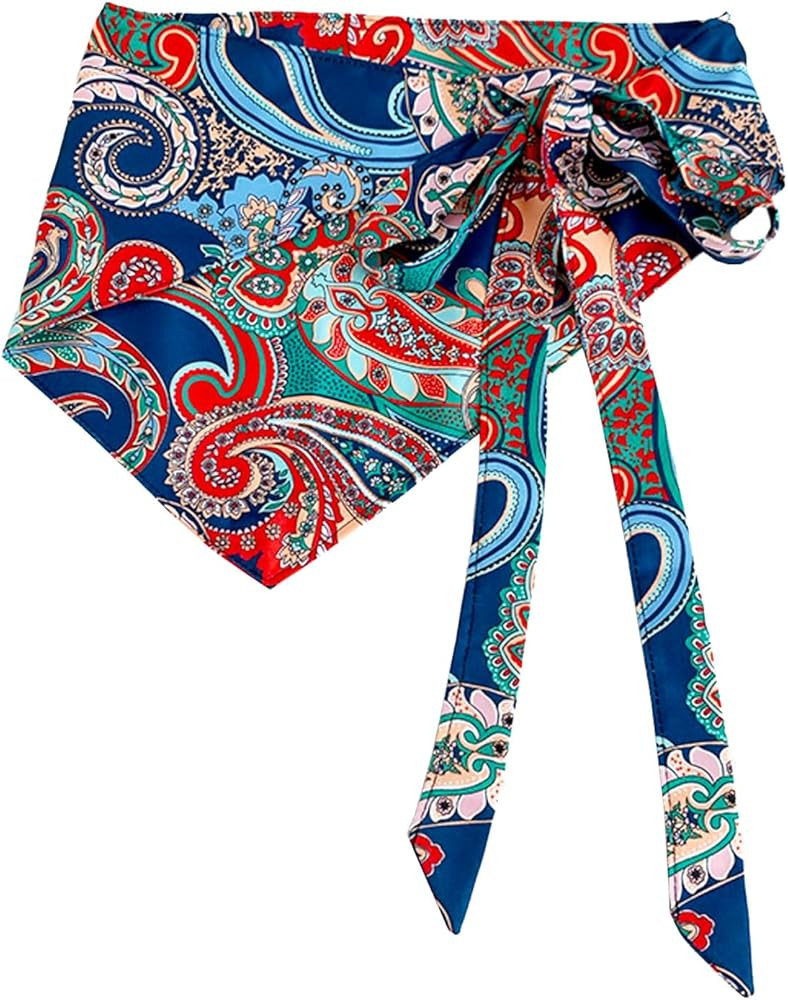 Long Skinny Scarf Belt for Women - Triangle Waist Sash Tie for Dresses, Fashion Accessory | Amazon (US)