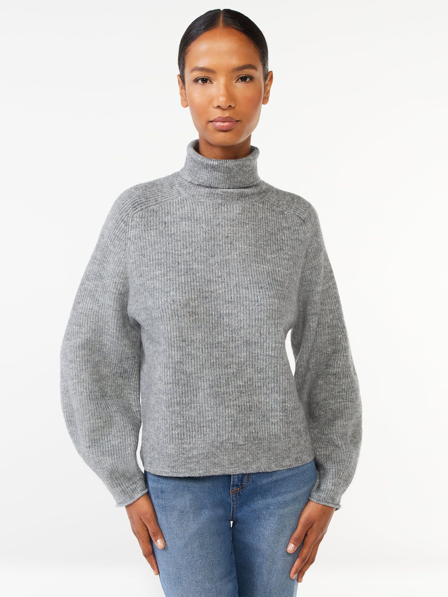 Scoop Women's Ribbed Turtleneck Sweater - Walmart.com | Walmart (US)