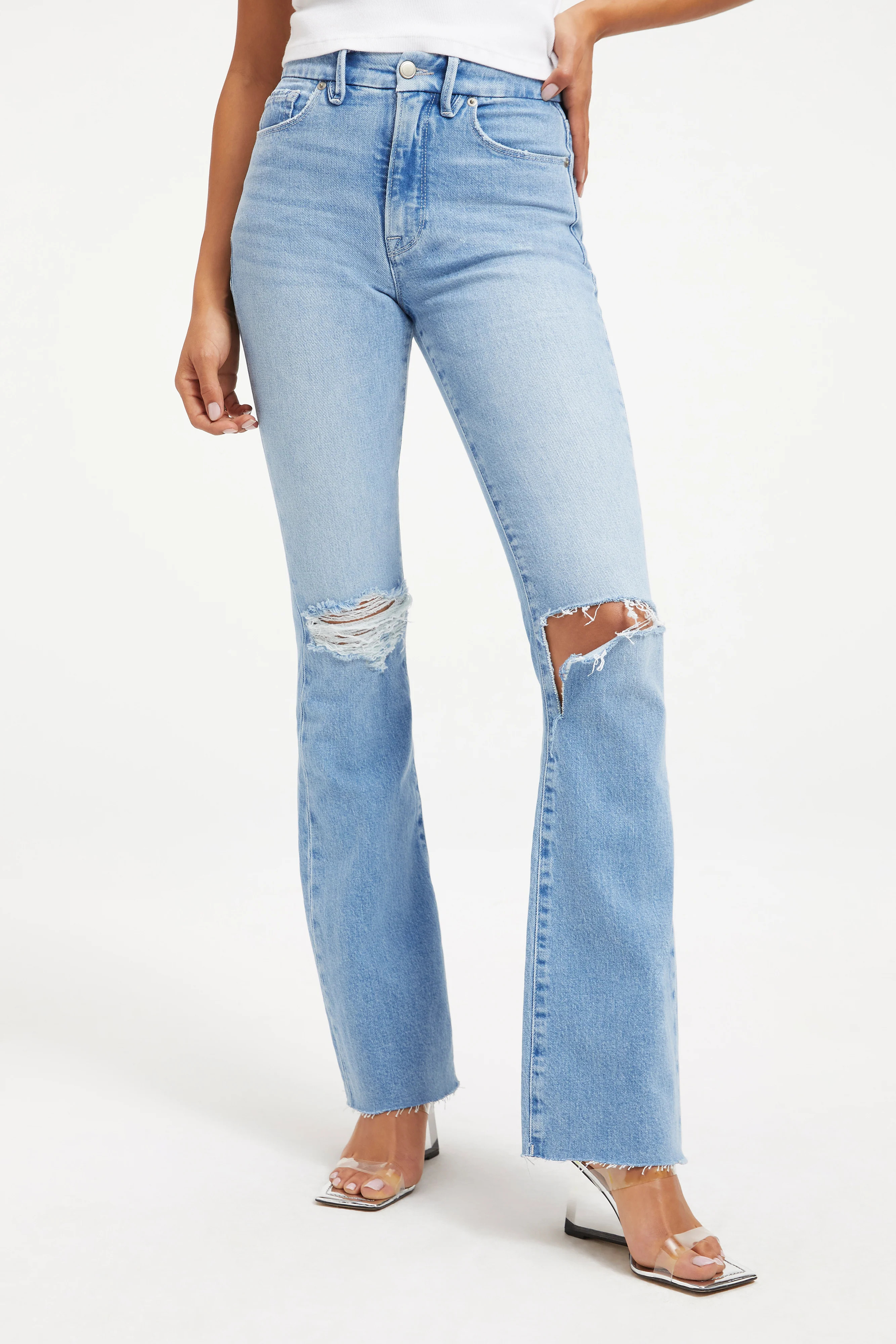 GOOD CLASSIC BOOT RAW HEM | INDIGO129 | Good American