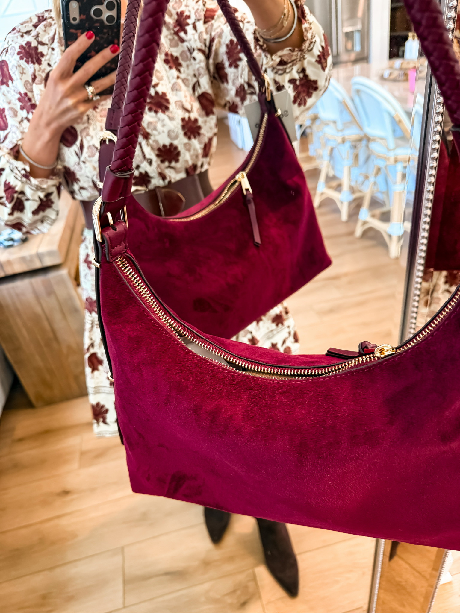 This Walmart purse is a 10/10 for fall. The rich berry suede looks SO good in person, and the gold hardware and braided strap make it look way more expensive than it is. Such a good pop of color with denim, chocolate brown or fall florals.

Walmart purse, suede handbag, berry bag, burgundy purse, fall handbag, Walmart fashion find, fall accessories, shoulder bag, affordable handbag, women’s fall fashion, fall outfit accessories, themominstyle

#LTKootd #LTKOver40 #LTKSeasonal