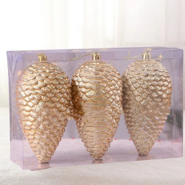 Hitech 1 Box Christmas Tree Pine Cones Ornaments Artificial Pine Cone Hanging Pendant with Lanyar... | Walmart (US)