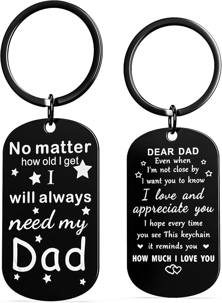 Father's Day Keychain for Dad from Daughter Son, Sentimental Gift for Husband, Birthday Christmas... | Amazon (US)