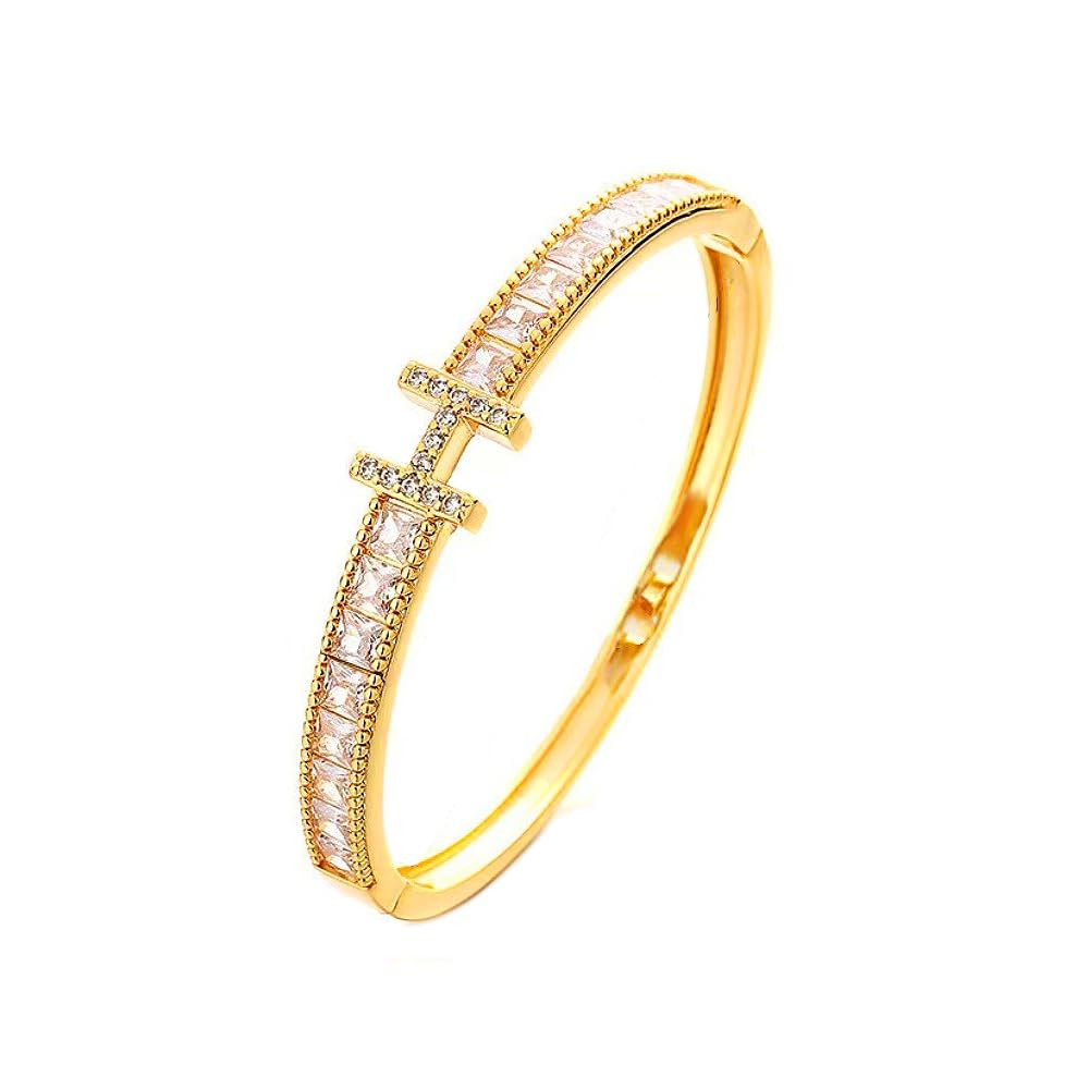 Dainty Bangle Bracelet for Women Personalized Cubic Zirconia Love Bracelets Tiny Waist Oval Bangl... | Amazon (US)