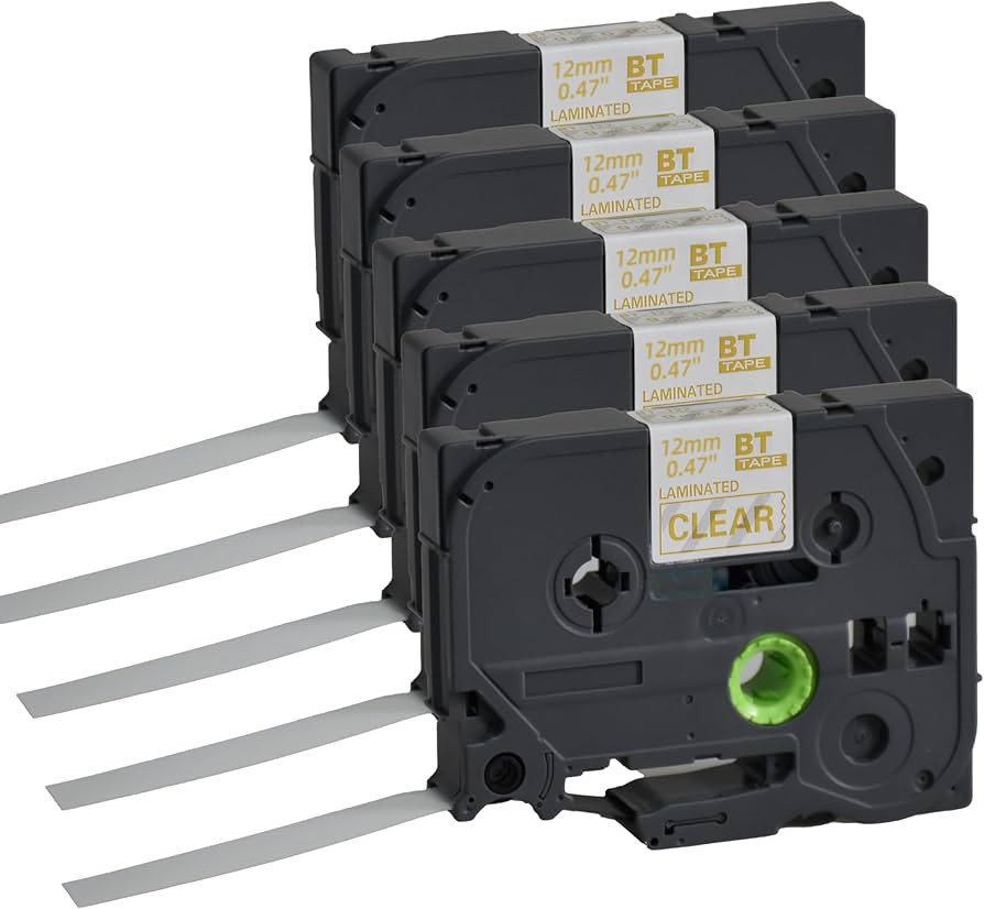 5 Pack Compatible with Replacement Tape 12mm (0.47") – Laminated TZ Tape, Compatible with PT-D2... | Amazon (US)