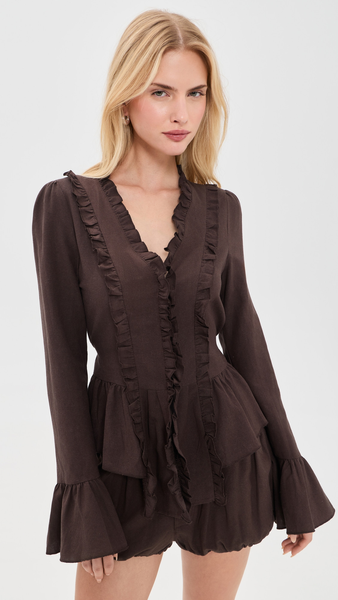Lioness Odette Blouse Brown XL | Shopbop