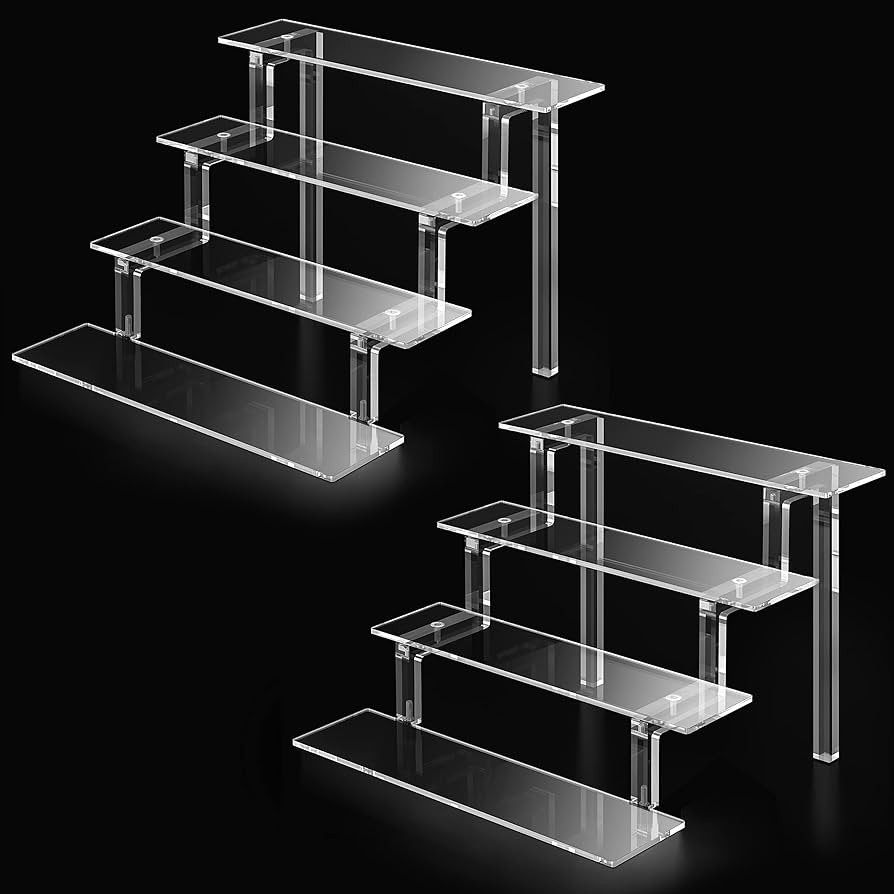Kcrystenia Acrylic Display Stands Risers, 9” Perfume Organizer Clear Display Shelf 4 Tier Acryl... | Amazon (US)