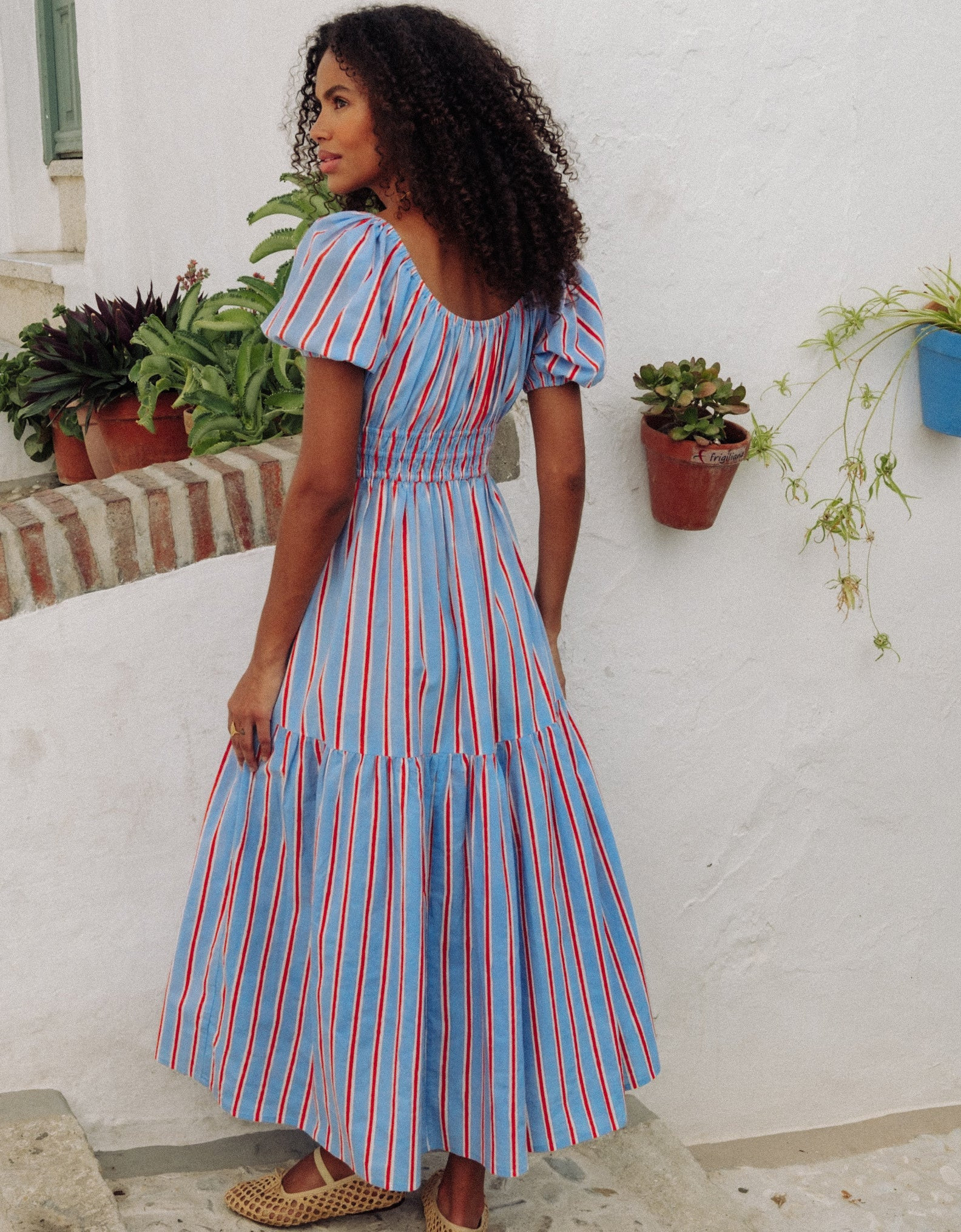 Poets Stripe Katie Dress | Pink City Prints UK