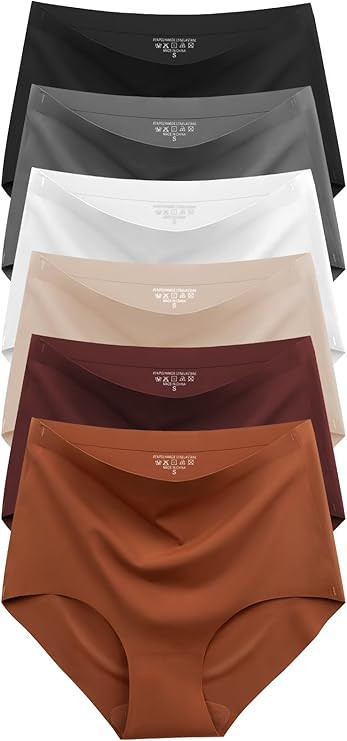 Cuweni Womens Underwear Seamless High Waisted Briefs Silky Stretch No Show Breathable Full Covera... | Amazon (US)