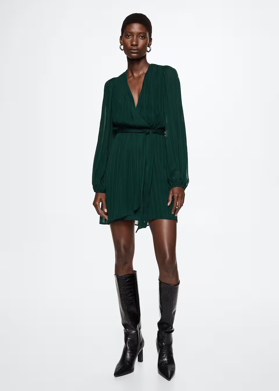 Flowy chiffon dress -  Women | Mango USA | MANGO (US)