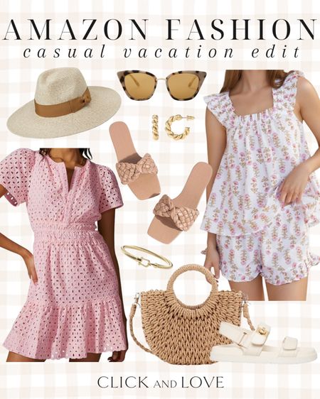 Casual vacation edit from Amazon fashion ✨ 

Sandals, slides, braided sandals, Steve Madden, women’s footwear, shoe crush, gold accessories, gold jewelry, earrings, bracelet, sunnies, sunglasses, matching set, summer dress, pink dress, sun hat, woven bag, hand bag, casual fashion, ootd, vacation edit, summer style edit, Womens fashion, fashion, fashion finds, outfit, outfit inspiration, clothing, budget friendly fashion, summer fashion, wardrobe, fashion accessories, Amazon, Amazon fashion, Amazon must haves, Amazon finds, amazon favorites, Amazon essentials #amazon #amazonfashion



#LTKMidsize #LTKStyleTip #LTKTravel