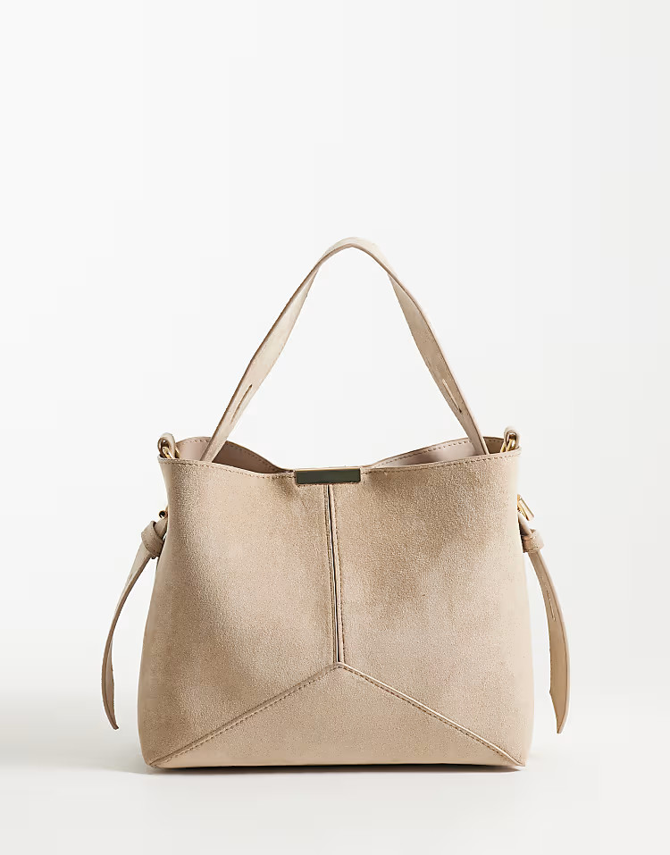 \u203a PASQ faux suede cross body camera bag in sand | ASOS (Global)
