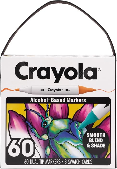 Crayola Dual Tip Alcohol Marker Set for Adults, 60ct, Fine & Brush Tips, Blending Markers for Adu... | Amazon (US)