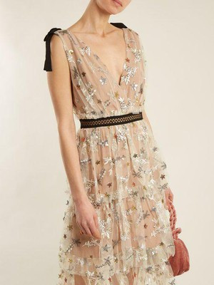 Authentic NWT Self Portrait Star Mesh Midi Dress | Size 4,6,10,12 SP17-073M  | eBay | eBay US