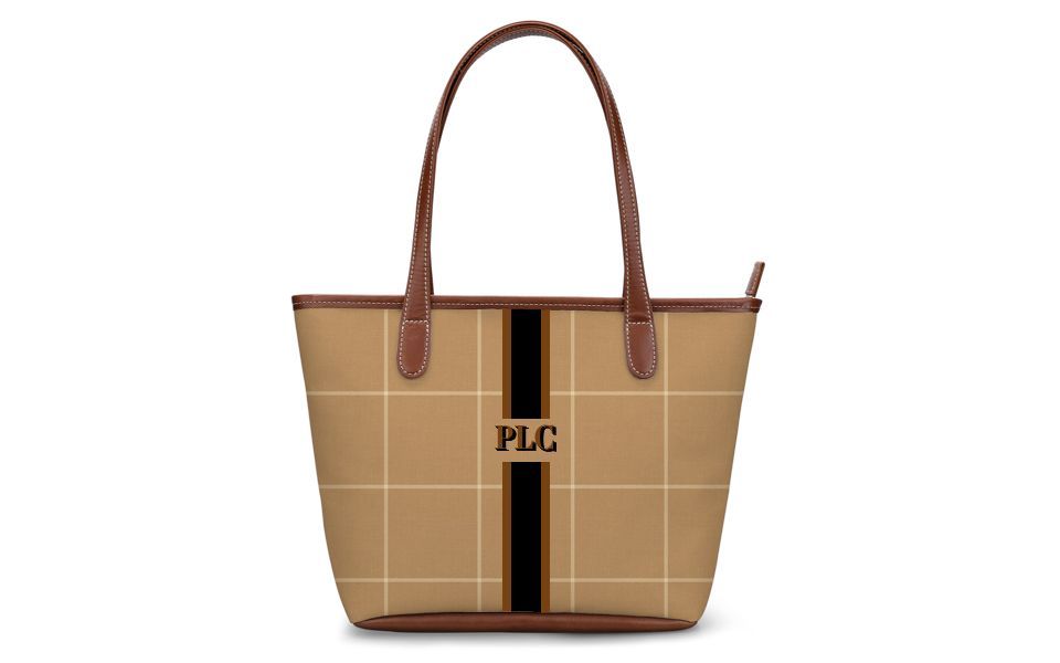 St. Anne Petite Zippered Handbag - Monogram Stripe | Barrington Gifts